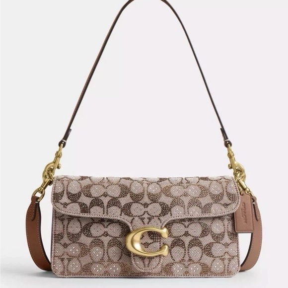 Coach Tabby 26 Medium Crystal Signature Jacquard Shoulder Bag - Picture 6 of 16